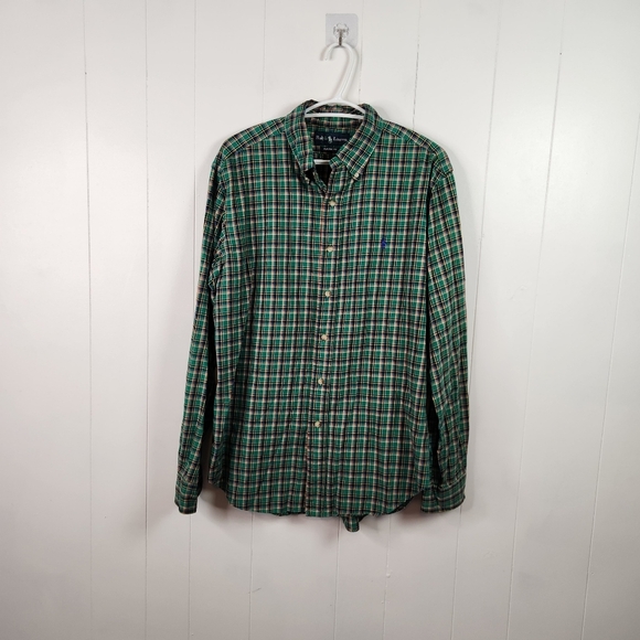 Ralph Lauren Green Plaid Long Sleeve Button Down Shirt Mens Large Pony Classic - Picture 8 of 8